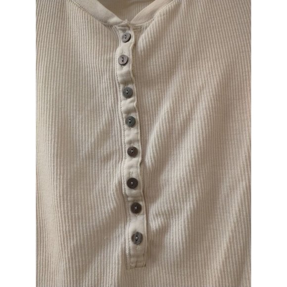 White Button Henley T-Shirt - Picture 4 of 6